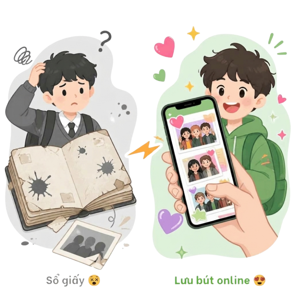Sổ lưu bút giấy so với lưu bút online
